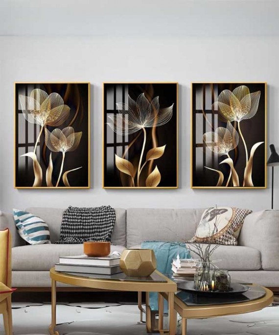 BLack Design 60*90 Cm Crystall Porsalein Painting Decorative Living Room